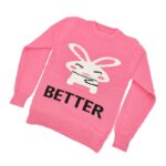 ⁦بلوزة ربيعية للأطفال لون زهري بتصميم أرنب⁩ - الصورة ⁦4⁩