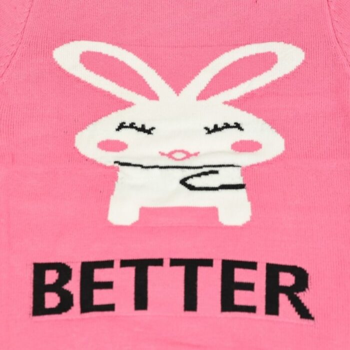 ⁦بلوزة ربيعية للأطفال لون زهري بتصميم أرنب⁩ - الصورة ⁦6⁩