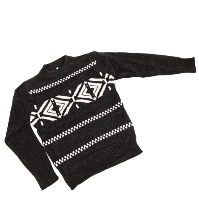 ⁦بلوزة صوف للأطفال لون أًسود و أبيض⁩ - الصورة ⁦4⁩