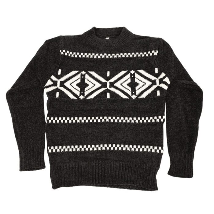 ⁦بلوزة صوف للأطفال لون أًسود و أبيض⁩ - الصورة ⁦7⁩