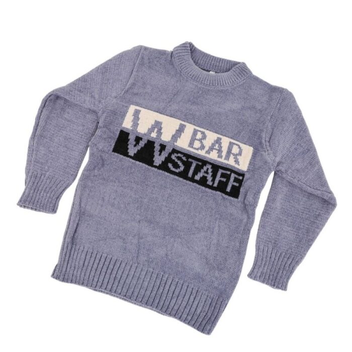 ⁦بلوزة صوف للأطفال لون رمادي مزرق⁩ - الصورة ⁦3⁩