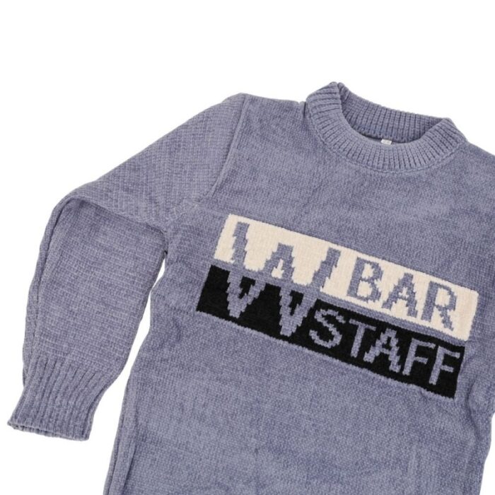 ⁦بلوزة صوف للأطفال لون رمادي مزرق⁩ - الصورة ⁦4⁩