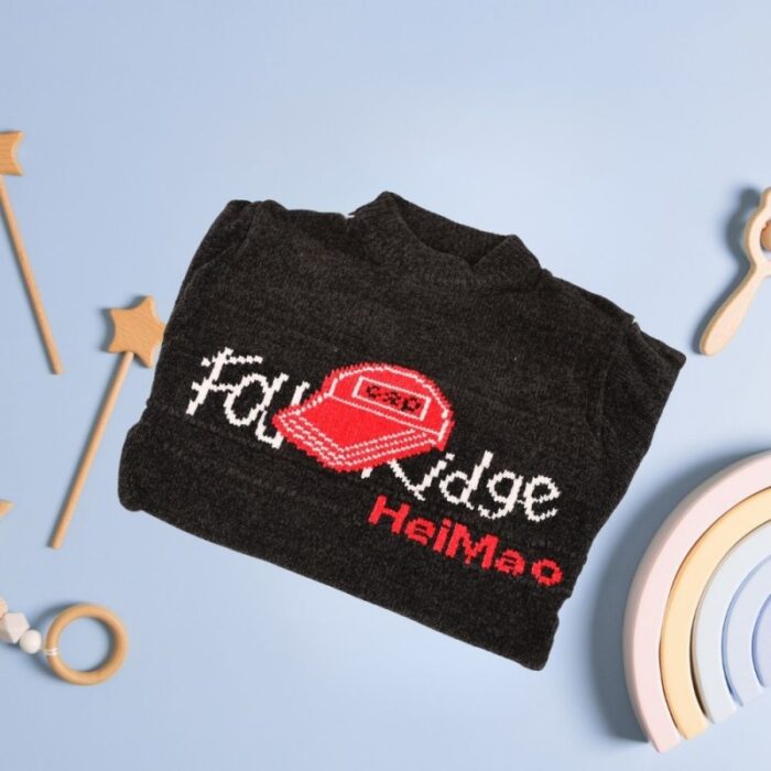 ⁦بلوزة صوف للأطفال لون أسود⁩ - الصورة ⁦3⁩