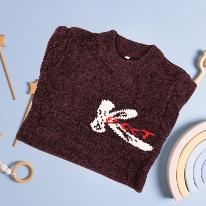 ⁦بلوزة صوف للأطفال لون بنفسجي⁩ - الصورة ⁦3⁩