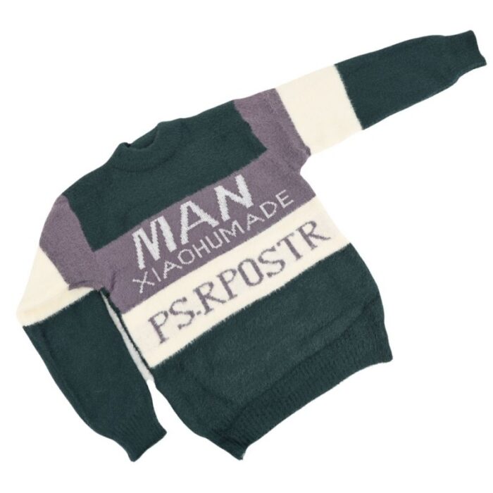 ⁦بلوزة صوف للأطفال لون بنفسجي و أبيض⁩ - الصورة ⁦5⁩