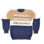 ⁦بلوزة صوف للأطقال لون بيج وكحلي⁩ - الصورة ⁦4⁩