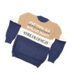 ⁦بلوزة صوف للأطقال لون بيج وكحلي⁩ - الصورة ⁦5⁩