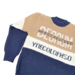 ⁦بلوزة صوف للأطقال لون بيج وكحلي⁩ - الصورة ⁦6⁩