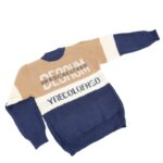 ⁦بلوزة صوف للأطقال لون بيج وكحلي⁩ - الصورة ⁦7⁩