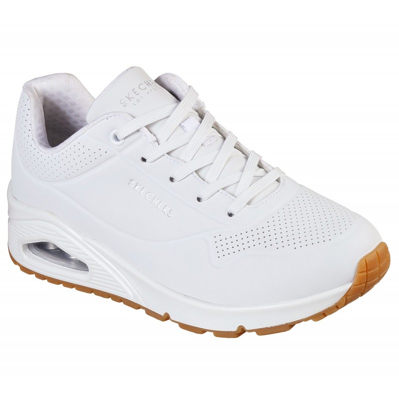 ⁦Skechers Women's Uno - Stand On Air Wide Fit Shoes -حذاء سكيتشرز أونو ستاند اون اير وايد فيت للنساء لون أوف وايت⁩ - الصورة ⁦1⁩