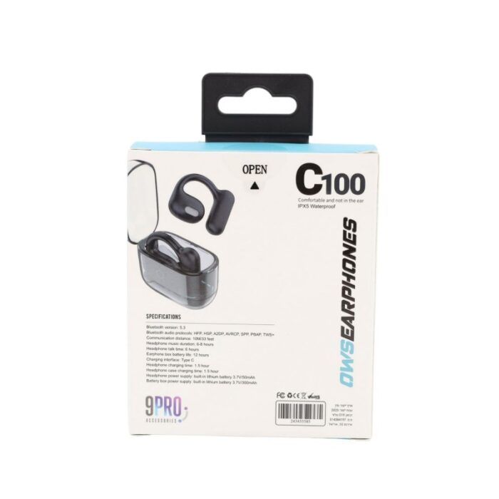 ⁦9Pro C100 OWS Wireless headphones -Black⁩ - الصورة ⁦2⁩