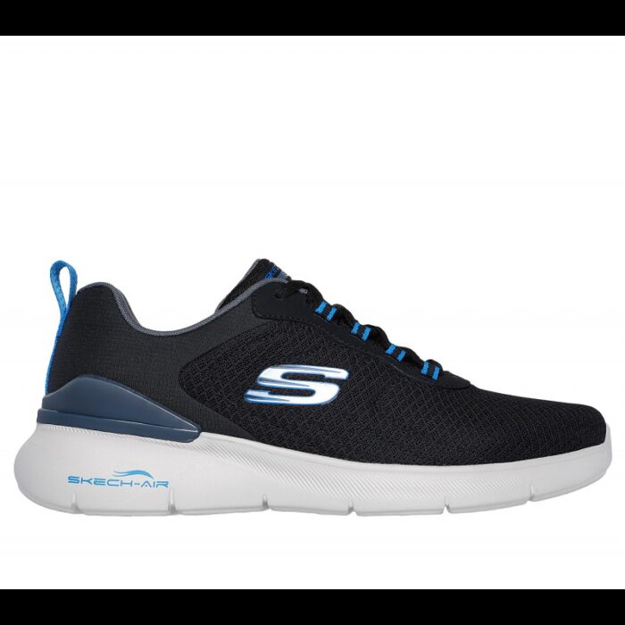 ⁦Skechers Mens' Skech-Air Dynamight 2.0 - Durron Shoes - حذاء سكيتشرز سكيتش اير دايانميت 2.0 للرجال لون أسود ونعل أبيض⁩ - الصورة ⁦2⁩