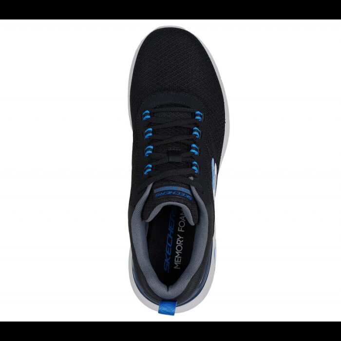 ⁦Skechers Mens' Skech-Air Dynamight 2.0 - Durron Shoes - حذاء سكيتشرز سكيتش اير دايانميت 2.0 للرجال لون أسود ونعل أبيض⁩ - الصورة ⁦3⁩