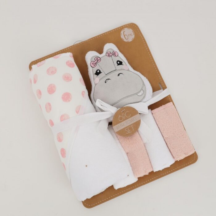 103379568_67de1ddc2ef97 طقم استحمام أطفال 6 قطع لون زهري - الصورة 1