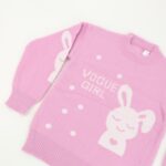 بلوزة صوف بأكمام طويلة بناتي لون بنفسجي