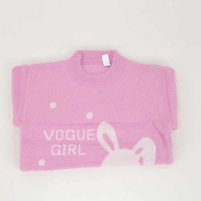 ⁦بلوزة صوف بأكمام طويلة بناتي لون بنفسجي⁩ - الصورة ⁦2⁩