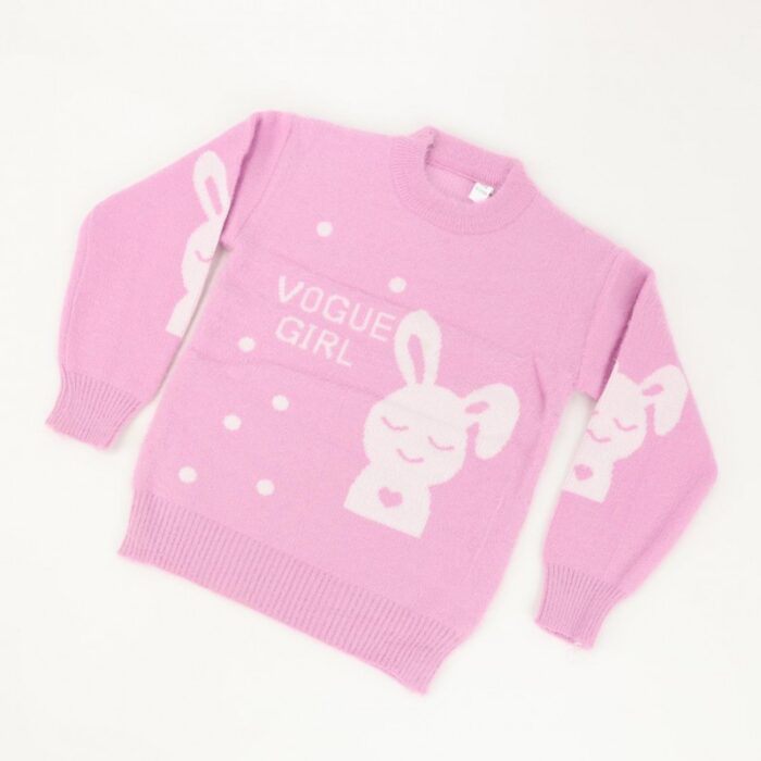 ⁦بلوزة صوف بأكمام طويلة بناتي لون بنفسجي⁩ - الصورة ⁦5⁩