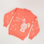 بلوزة صوف بأكمام طويلة لون برتقالي