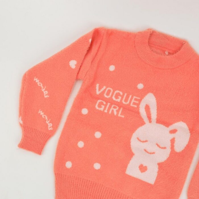 ⁦بلوزة صوف بأكمام طويلة لون برتقالي⁩ - الصورة ⁦2⁩