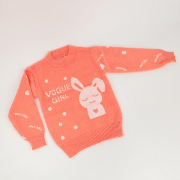 ⁦بلوزة صوف بأكمام طويلة لون برتقالي⁩ - الصورة ⁦5⁩