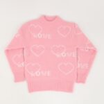 ⁦بلوزة صوف بأكمام طويلة بناتي لون زهري⁩ - الصورة ⁦3⁩