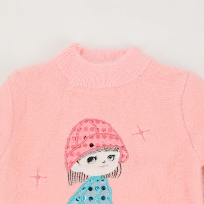 103379609_67de1e2eae5b9 بلوزة صوف بأكمام طويلة بناتي لون زهري - الصورة 1