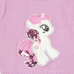 ⁦بلوزة صوف بأكمام طويلة بناتي لون بنفسجي⁩ - الصورة ⁦4⁩