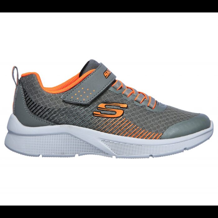 103379653_67de1e7c6487a Skechers Kid's Microspec Shoes - حذاء سكيتشرز ميكرو سبيس للأطفال لون رمادي وبرتقالي - الصورة 1