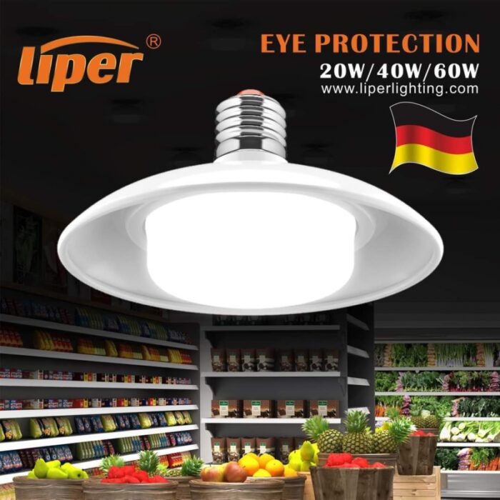 103379706_67df53366119e لمبة ليد صحن اسود LIPER LEO 6500K 60W - الصورة 1