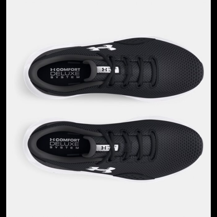 ⁦Under Under Men's UA Surge 4 Running Shoes- حذاء اندر ارمور سيرج 4 للرجال لون أسود ونعل أبيض⁩ - الصورة ⁦3⁩