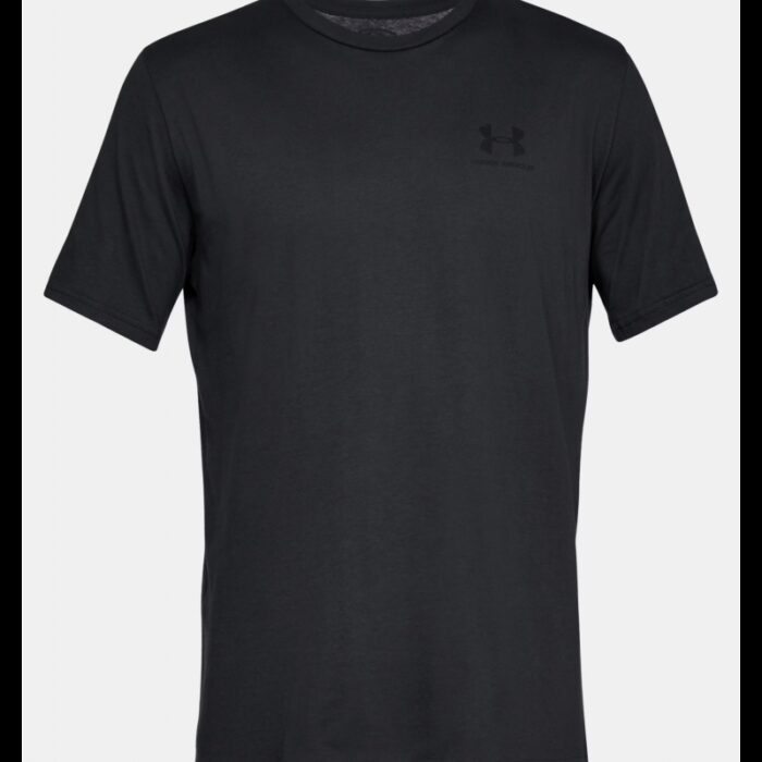 ⁦Under Armour Men's SUA Left Chest Logo Short Sleeve T-Shirt - تيشيرت أندر آرمر سبورت ستايل ليفت تشيست بأكمام قصيرة للرجال لون أسود⁩ - الصورة ⁦5⁩