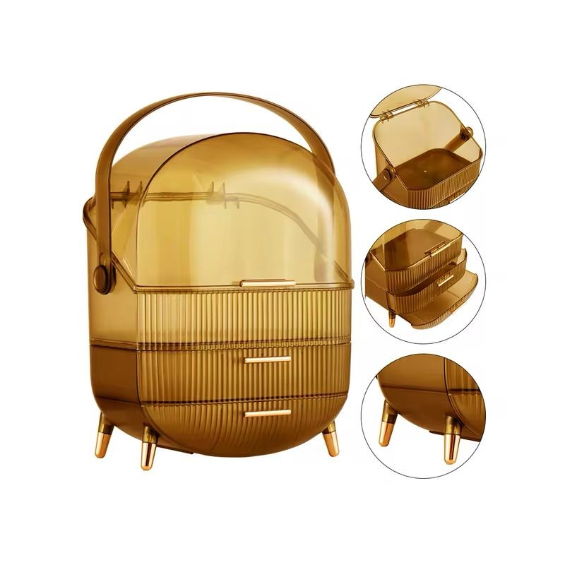 ⁦منظم مكياج لون عسلي 29*20*34 سم⁩ - الصورة ⁦1⁩