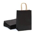 ⁦12 كيس هدايا ورق لون أسود⁩ - الصورة ⁦2⁩