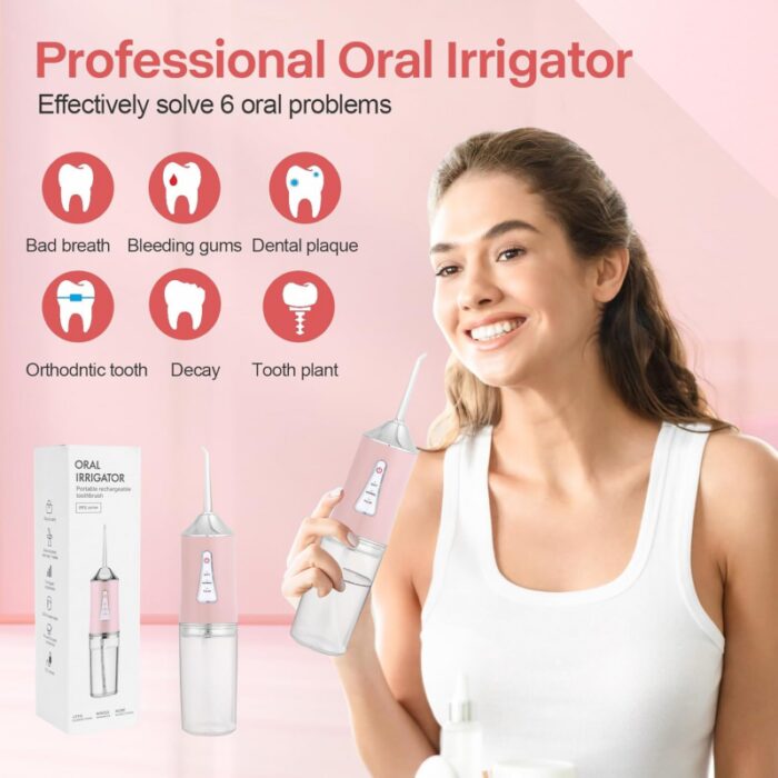 ⁦جهاز ري الفم المحمول جهاز تنظيف الاسنان بالماء قابل للشحن⁩ - الصورة ⁦7⁩