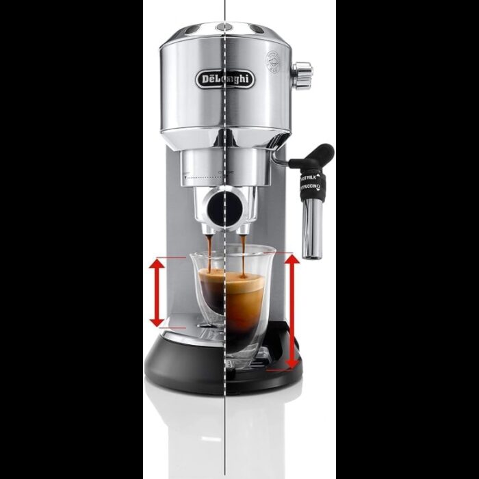 ⁦مكينة قهوة من Delonghi لون سلفر 1350 واط⁩ - الصورة ⁦4⁩
