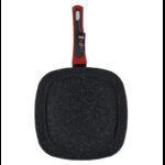 مقلى بايركس Pyrex بتصميم مربع حجم 28×28 سم لون اسود واحمر