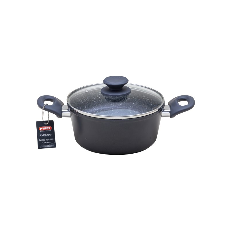 ⁦طنجرة بايركس Pyrex ألمنيوم حجم 20 سم لون رمادي⁩ - الصورة ⁦1⁩