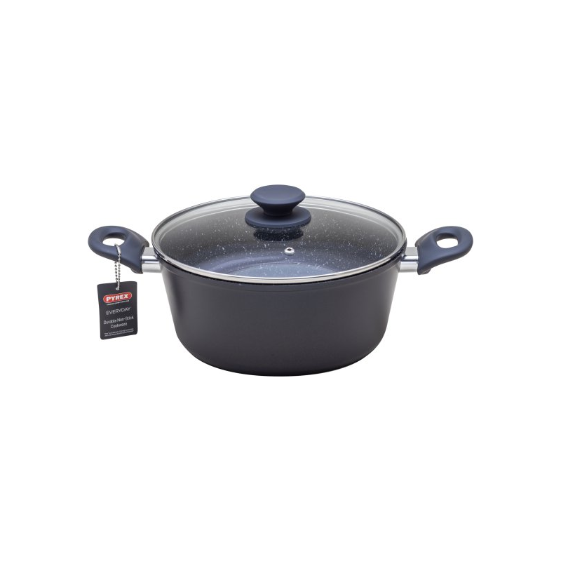 ⁦طنجرة بايركس Pyrex ألمنيوم حجم 24 سم لون رمادي⁩ - الصورة ⁦1⁩