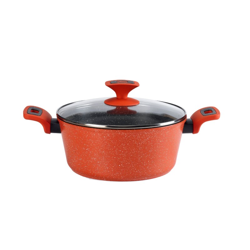 ⁦طنجرة بايركس Pyrex ألمنيوم حجم 28 سم لون احمر⁩ - الصورة ⁦1⁩