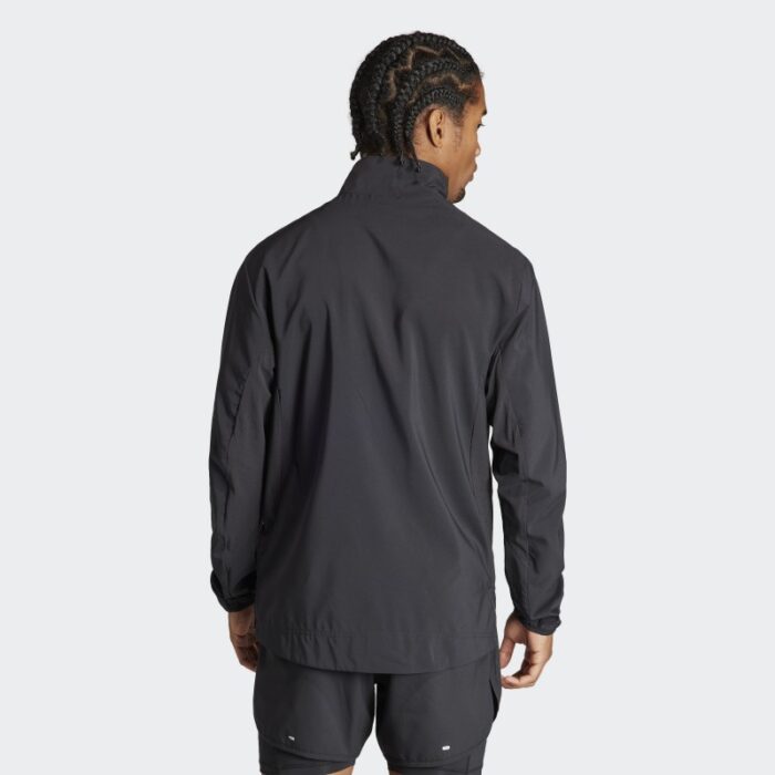 ⁦adidas Mens' Adizero Essentials Running Jacket - Black⁩ - الصورة ⁦5⁩