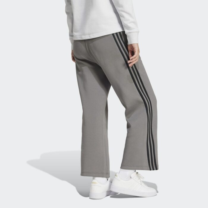 ⁦adidas Womens' Future Icons 3-Stripes Open Hem Pants - Grey⁩ - الصورة ⁦3⁩