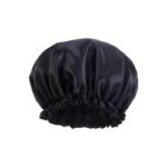 ⁦طاقية ستان لون أسود حجم صغير للاطفال⁩ - الصورة ⁦2⁩