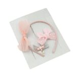 طقم إكسسوارات للشعر للأطفال 3 قطع لون زهري