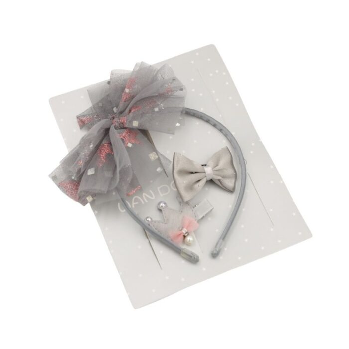 103380286_67e83317ee752 طقم إكسسوارات للشعر للأطفال 3 قطع لون سكني - الصورة 1