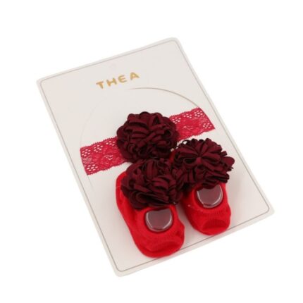 طقم للأطفال قطعتين لون أحمر