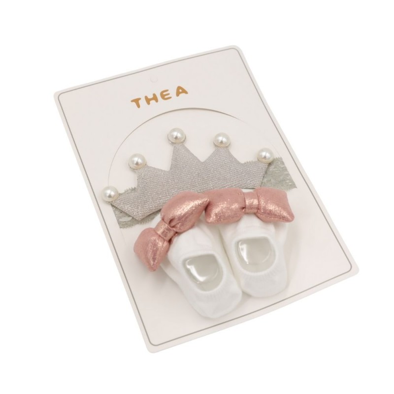 ⁦طقم للأطفال قطعتين لون أبيض ورمادي⁩ - الصورة ⁦1⁩