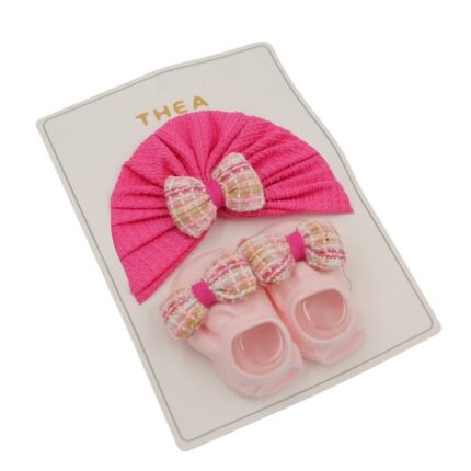 طقم للأطفال قطعتين لون زهري غامق