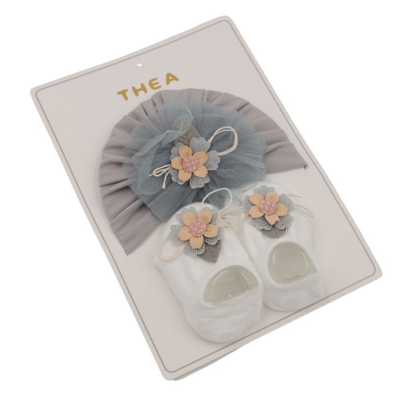 ⁦طقم للأطفال قطعتين لون أبيض وسكني⁩ - الصورة ⁦1⁩