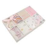 طقم ملابس للأطفال 8 قطع لون زهري وأبيض