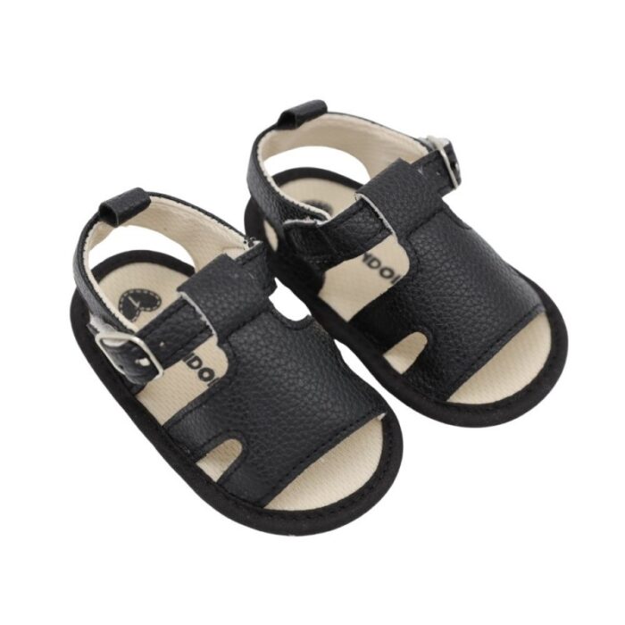 ⁦حذاء للأطفال لون أسود حديثي الولادة⁩ - الصورة ⁦2⁩